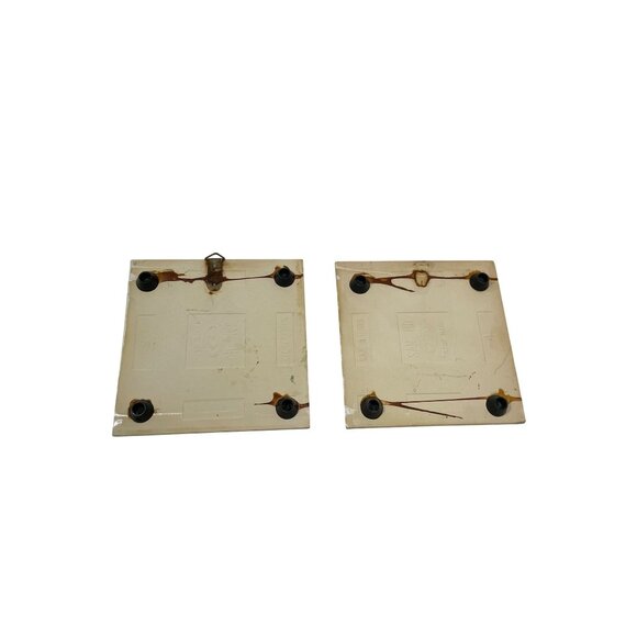 2 San Ho Taiwan Vintage Holiday Ceramic Tile Trivets Wall Hanging Christmas - Picture 3 of 6